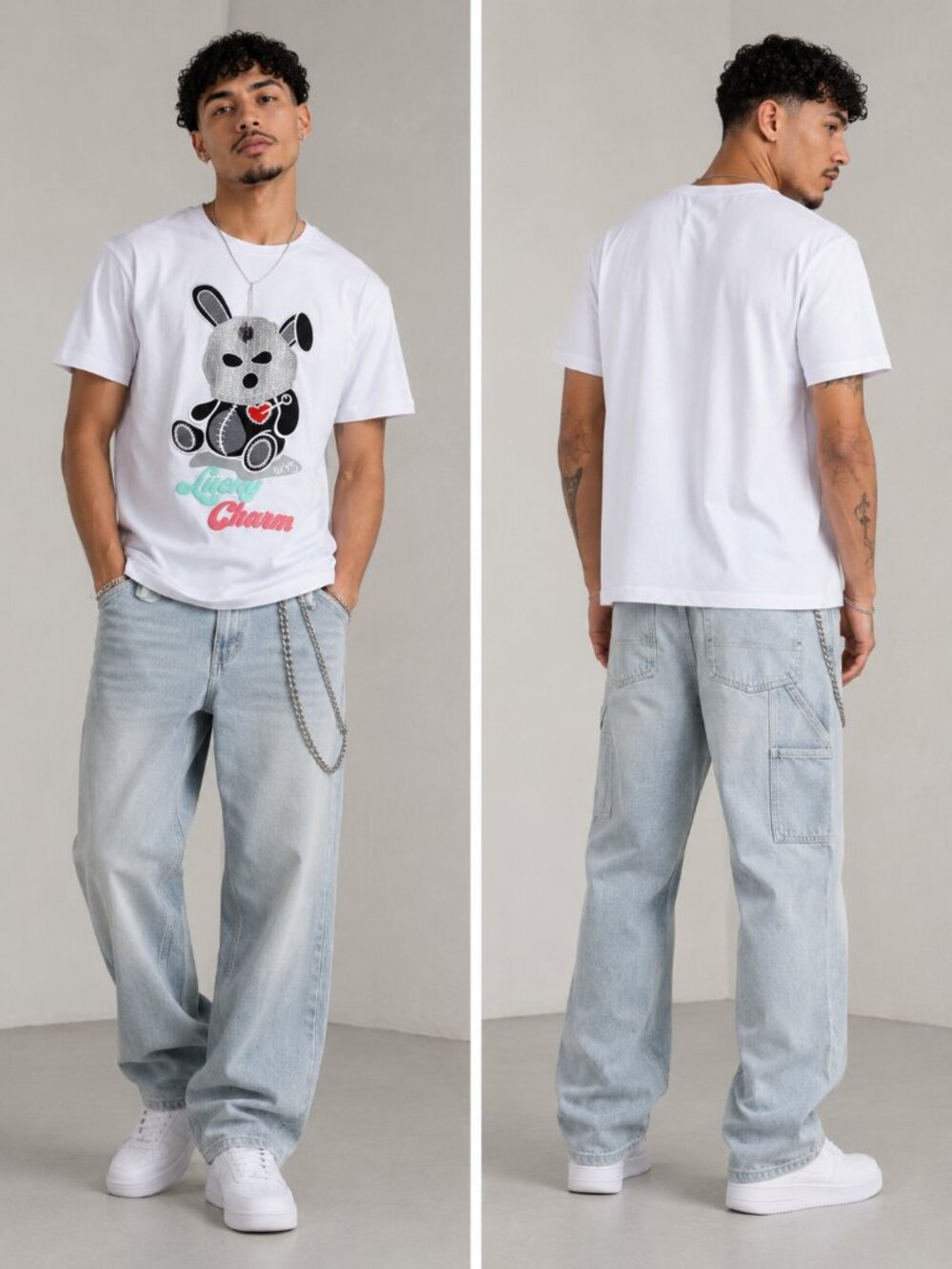 New Men's BKYS Luck Charm White T-shirt